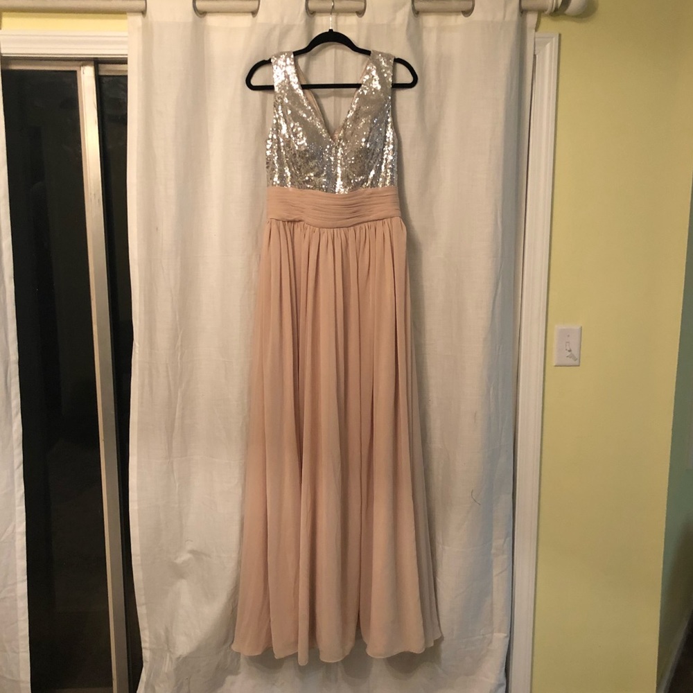 Gorgeous Silver & Tan Prom or Formal Dress